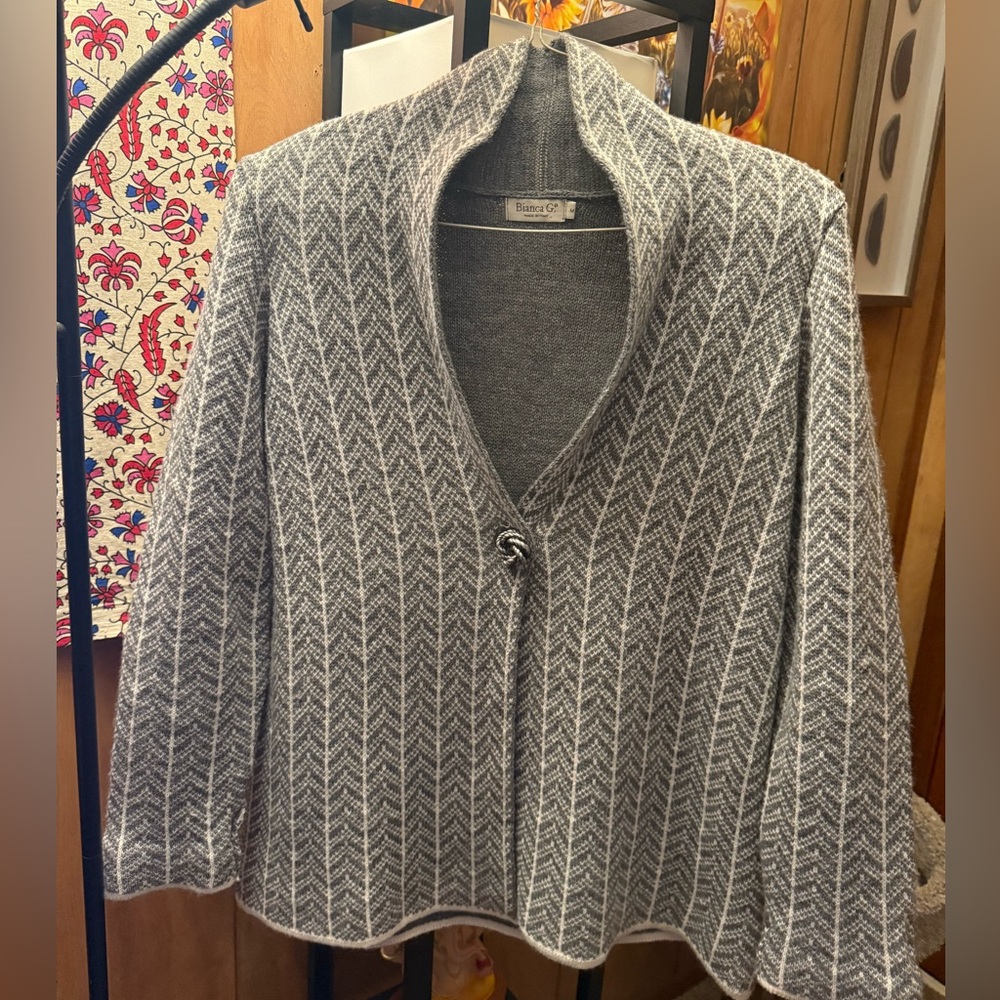 Biana G. Wool Cardigan Made In Italy- NWOT- Size Medium